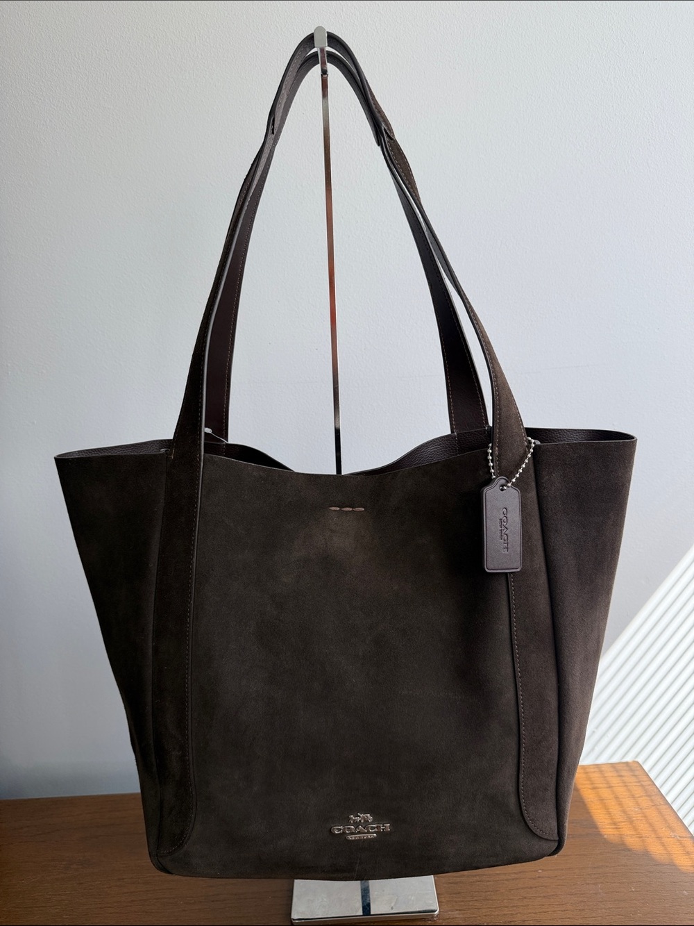 COACH Hadley Tote Bag In Suede Expresso